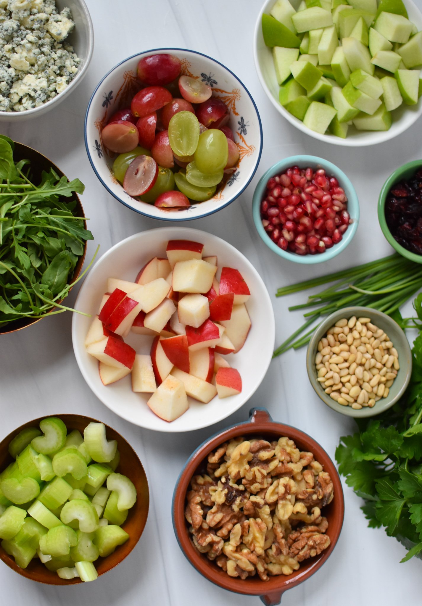 Waldorf Salad Recipe ingredients. 