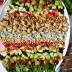 Waldorf Salad Recipe on a white platter.