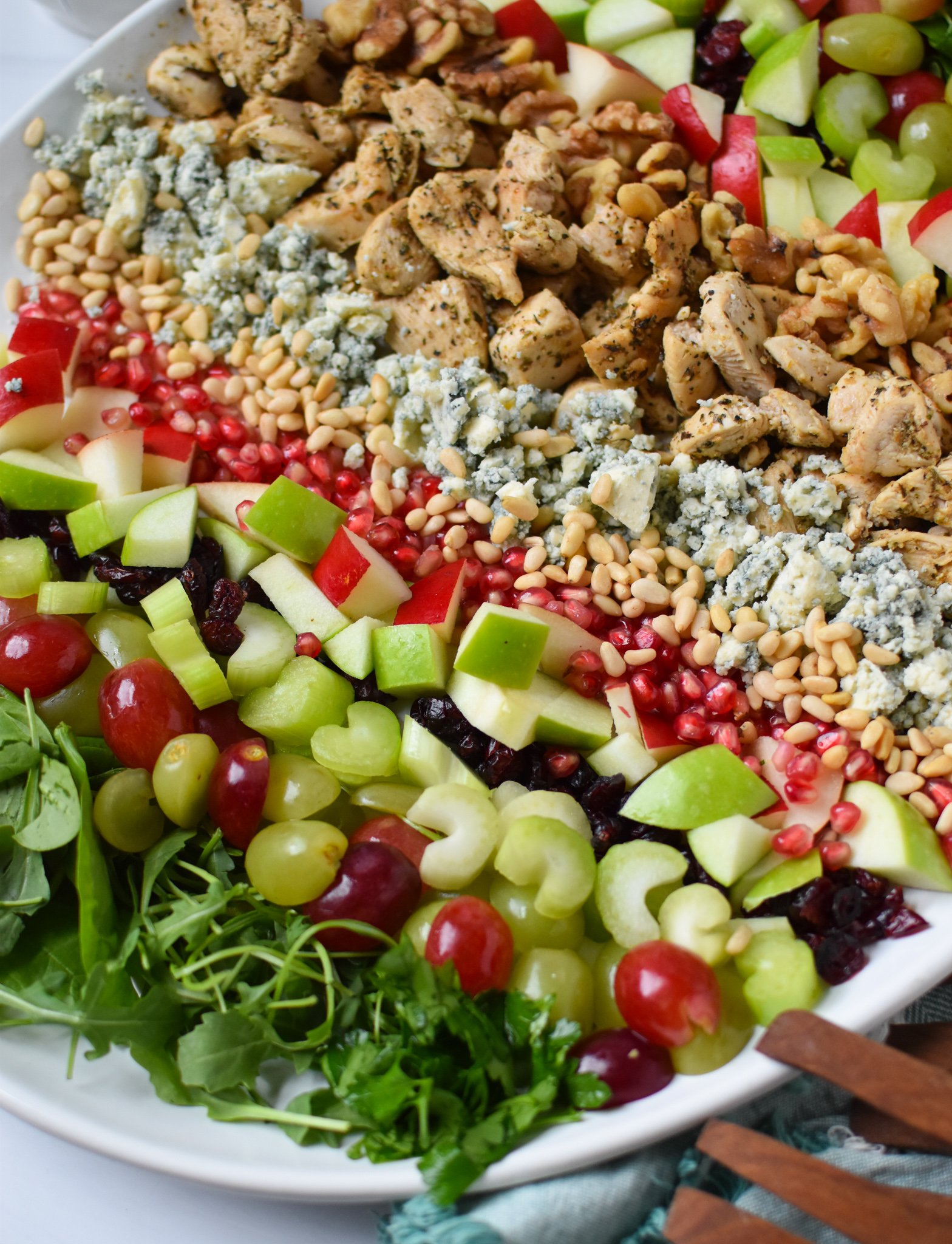 Waldorf Salad Recipe with wooden forks.