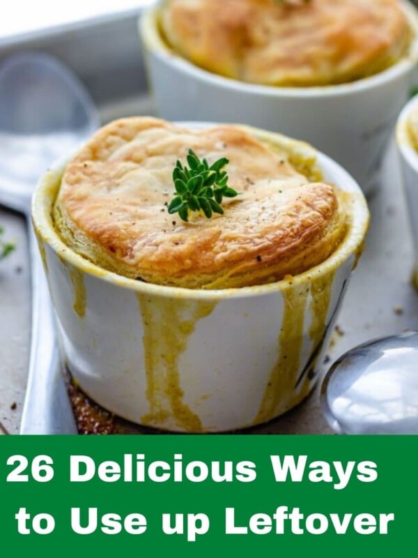 26 Delicious Ways to Use Up Leftover Turkey with logo.