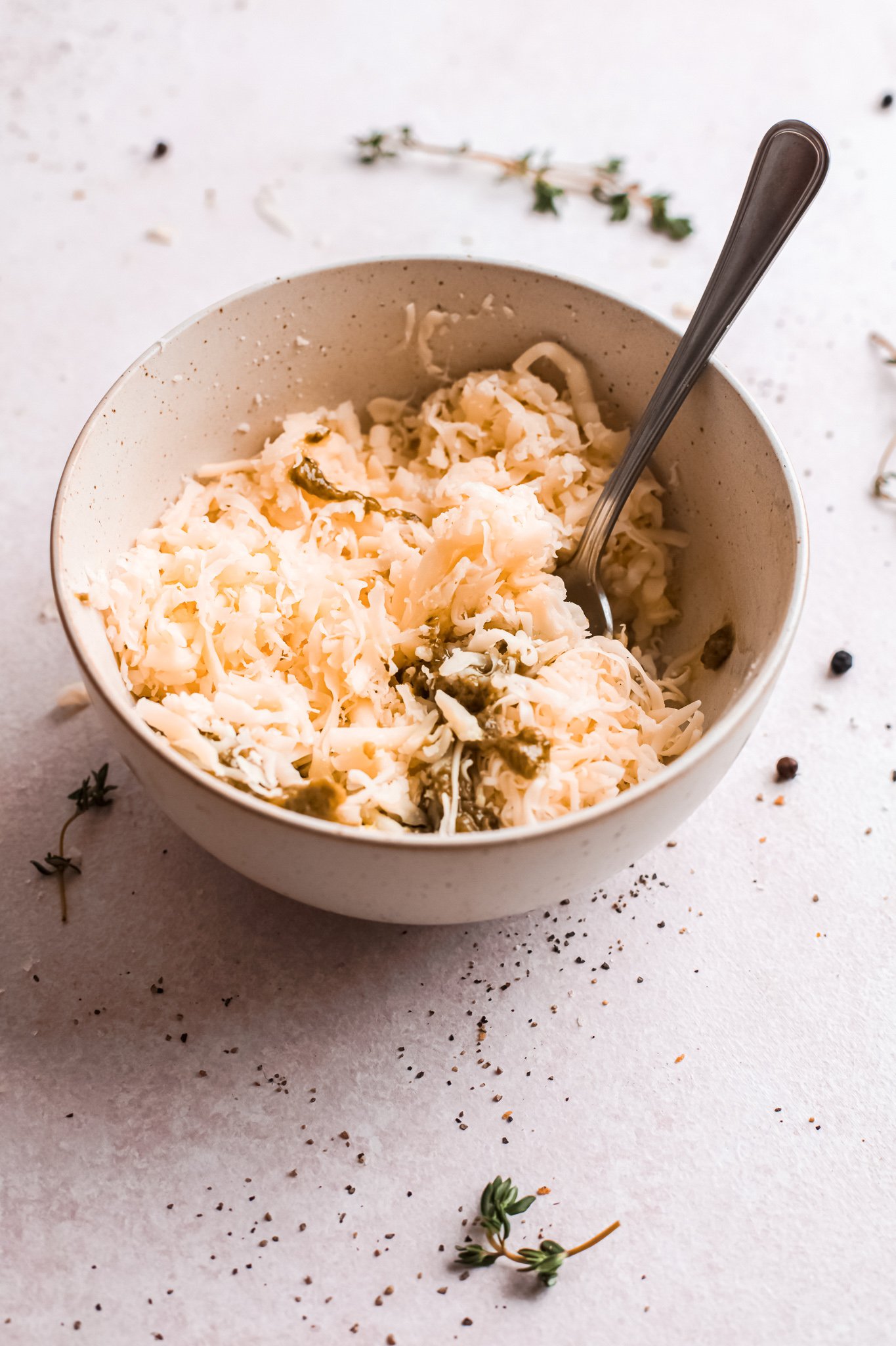 Baked Cheesy Spaghetti Squash Recipe ingredients mixed together. 
