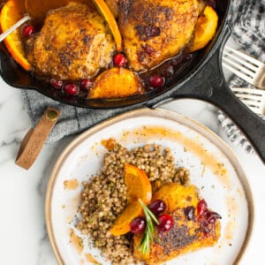 Easy Baked Chicken Thighs with fresh rosemary.