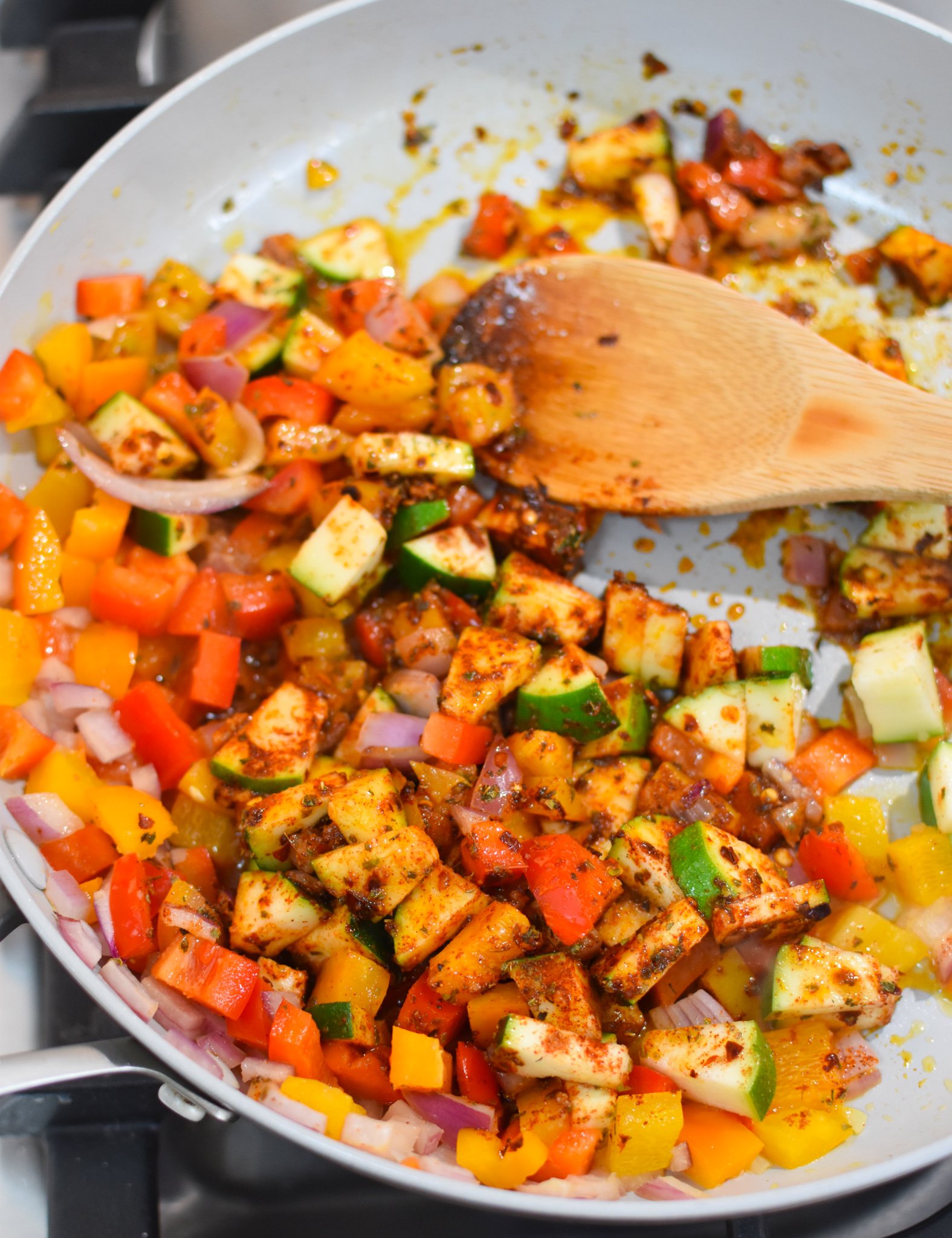 Mediterranean Orzo Pasta Recipe sautéed vegetables. 
