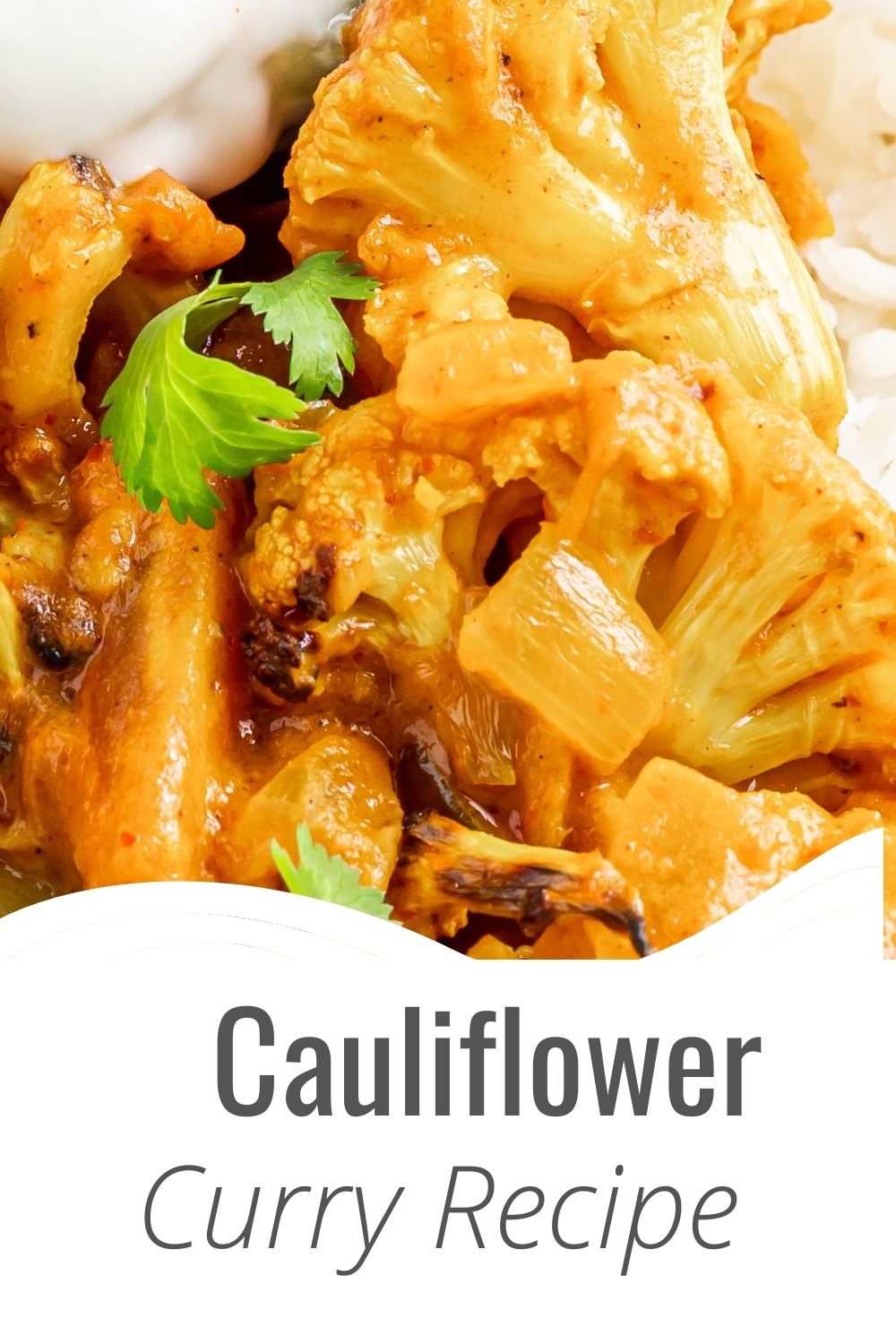 Cauliflower Curry Recipe with logo.