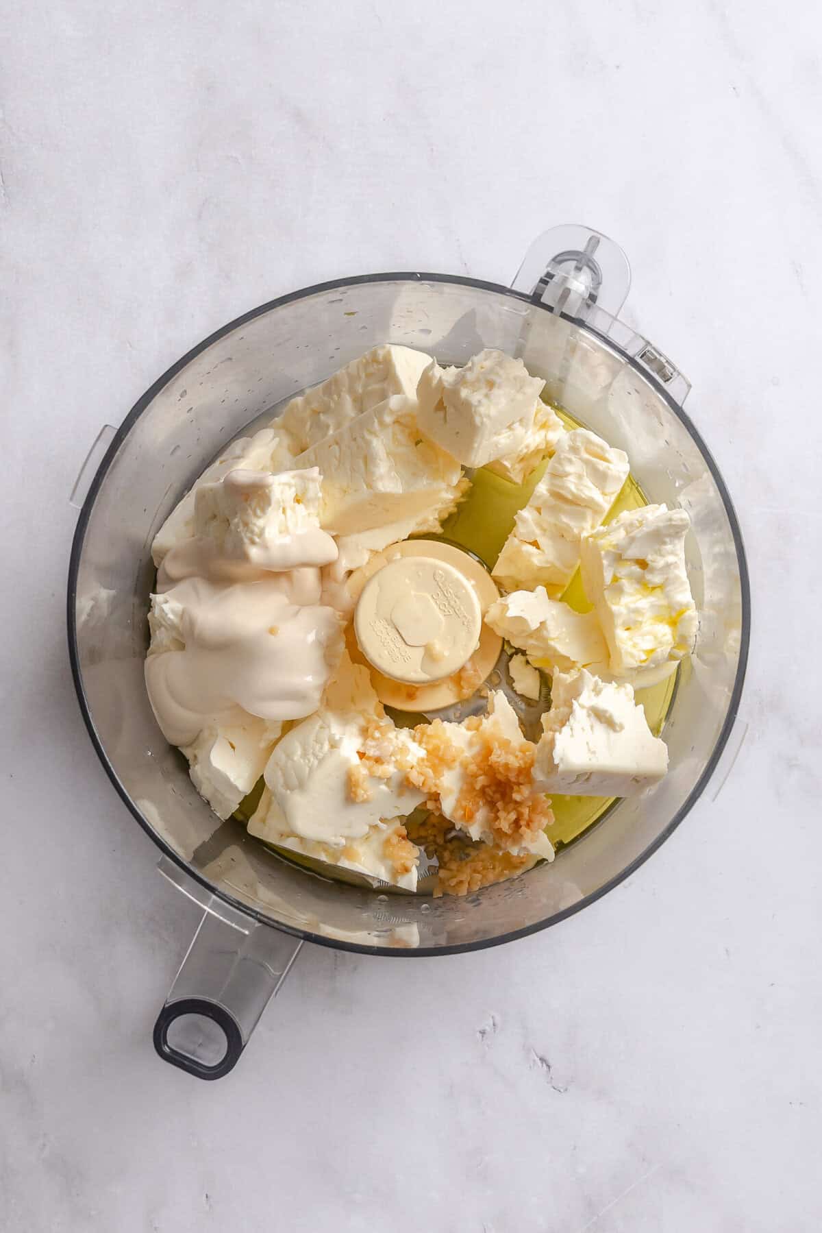 Lemon Whipped Feta in a food processor