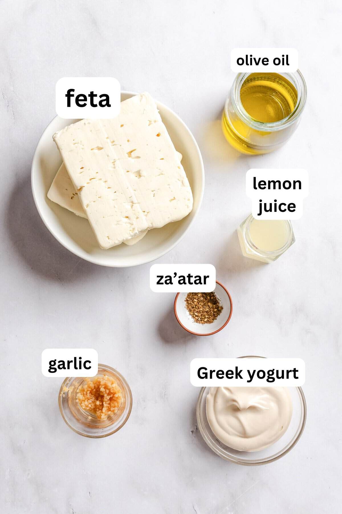 Lemon Whipped Feta Dip recipe ingredients