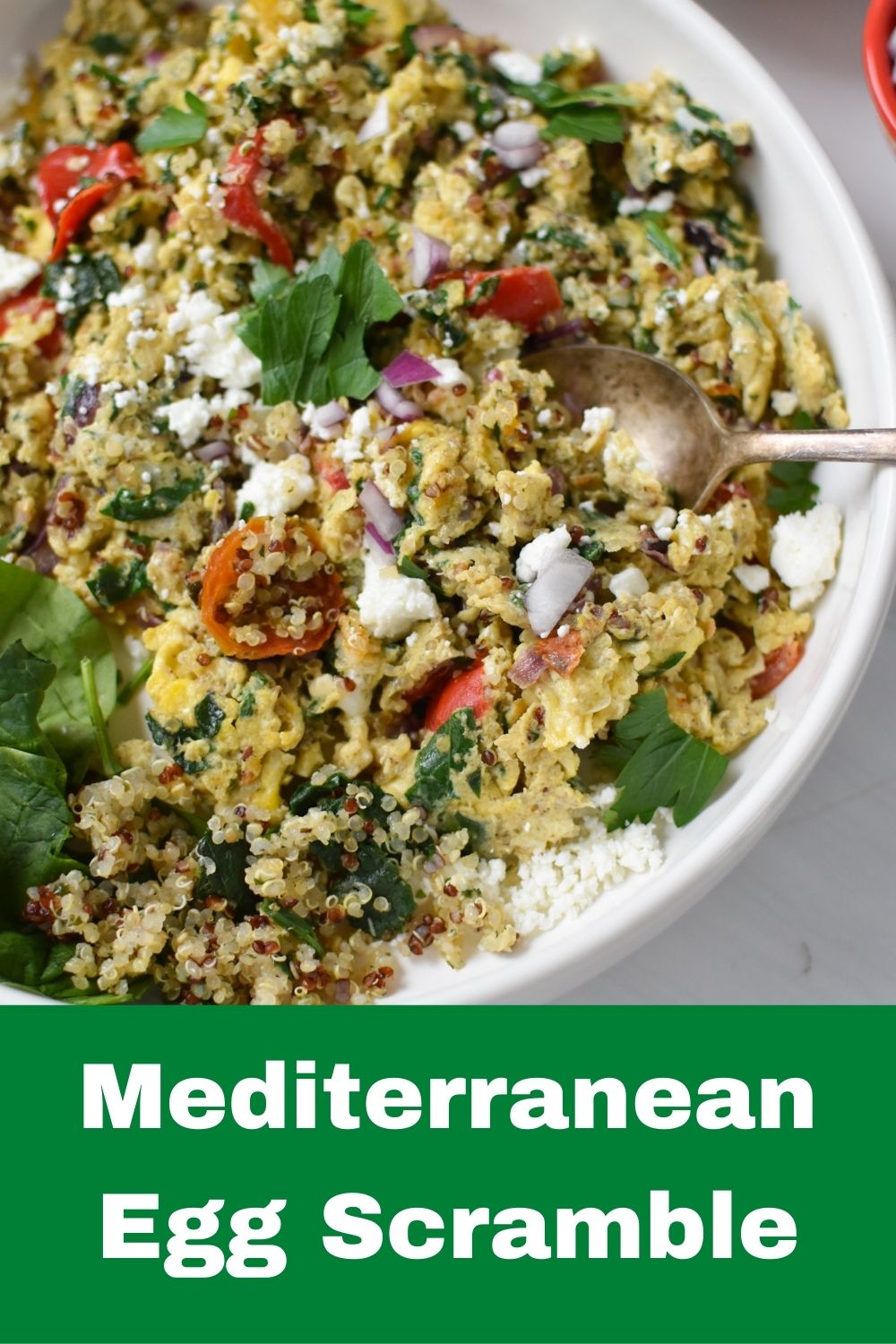 Mediterranean Egg Scramble with logo.