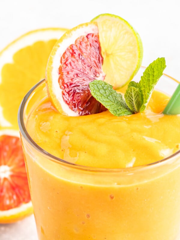 Orange Smoothie Recipe in a glass.