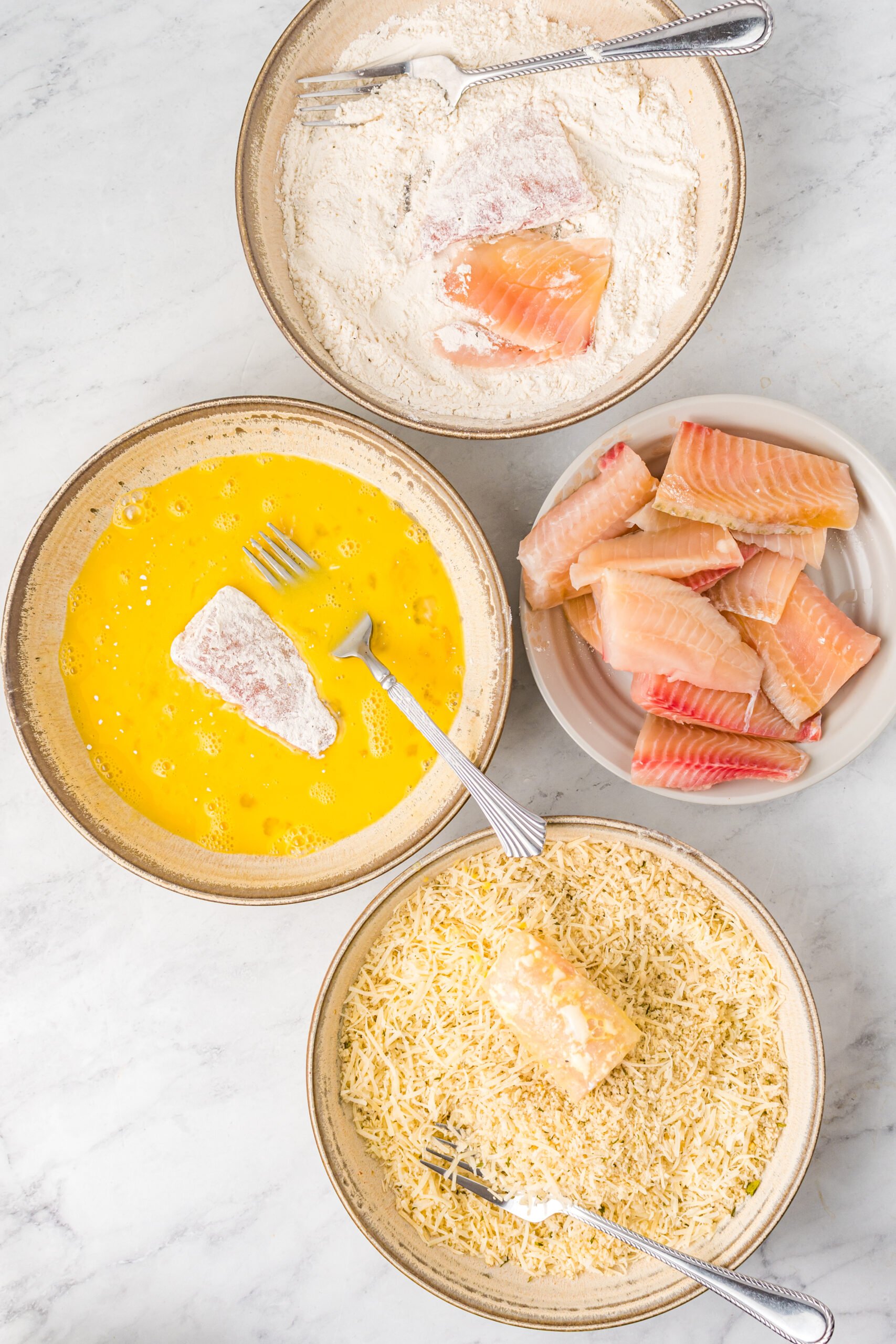 Baked Parmesan Fish Sticks fish in butter.