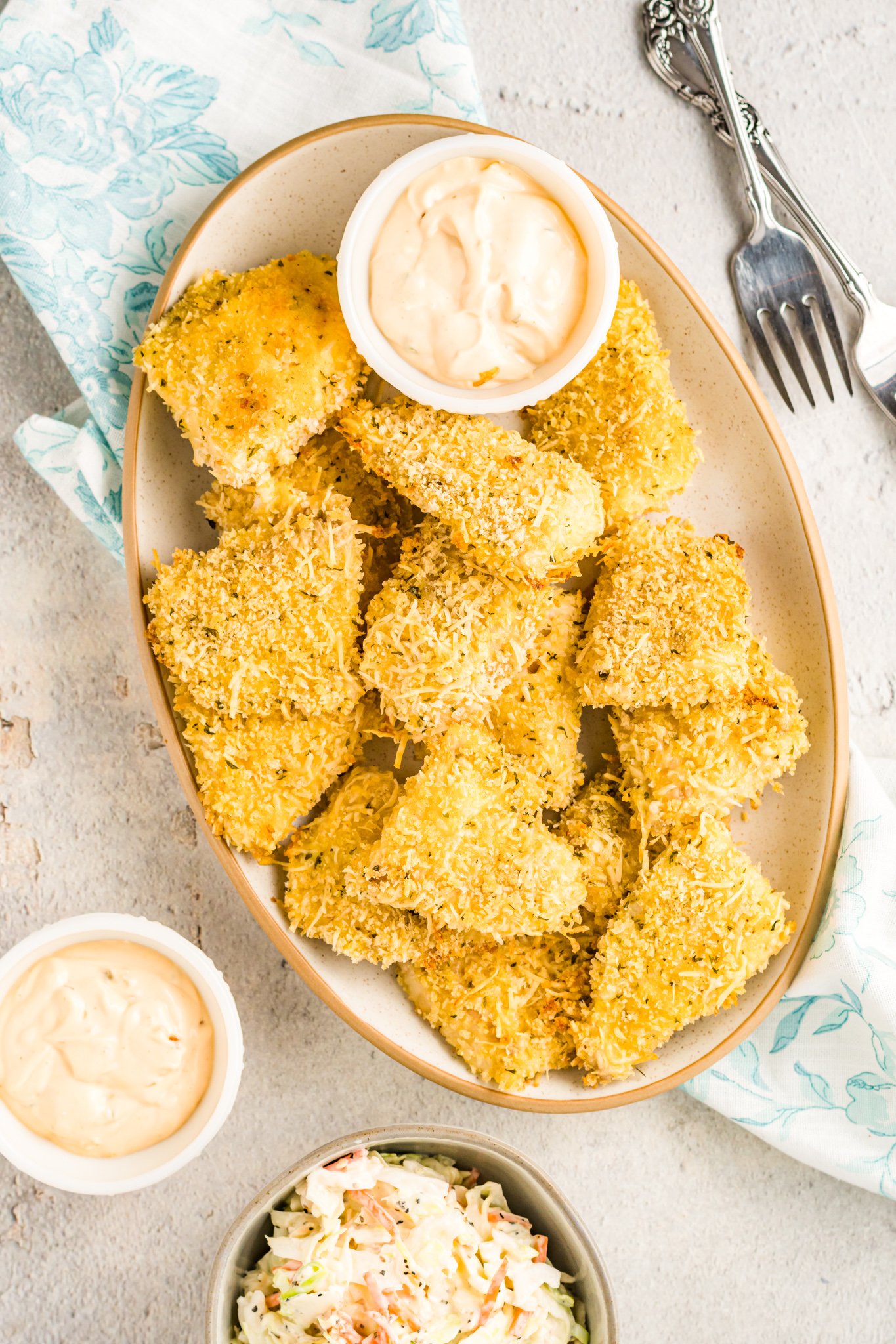  Baked Parmesan Fish Sticks in a bowl.