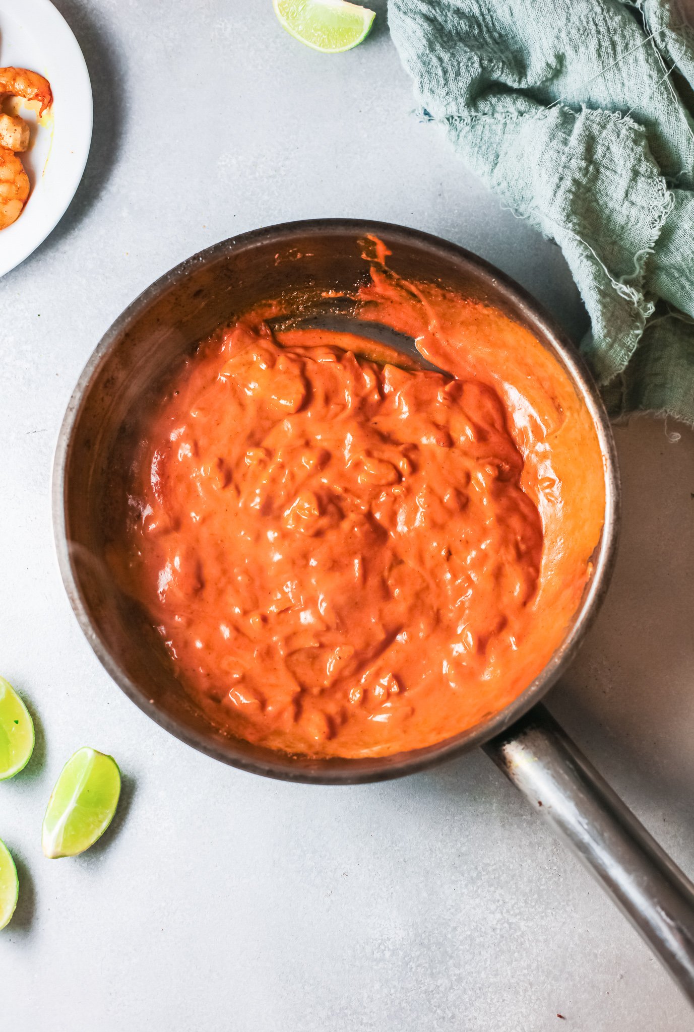 Easy Shrimp Curry Recipe sauce in a skillet.