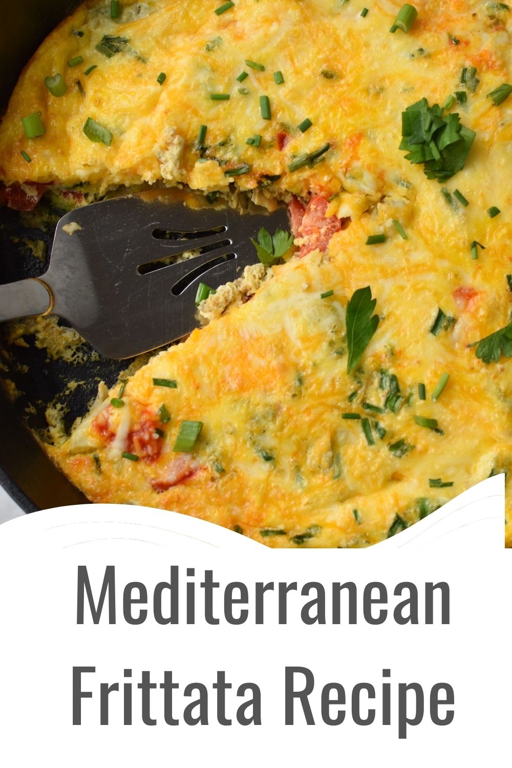 Mediterranean Vegetable Frittata Recipe with logo.