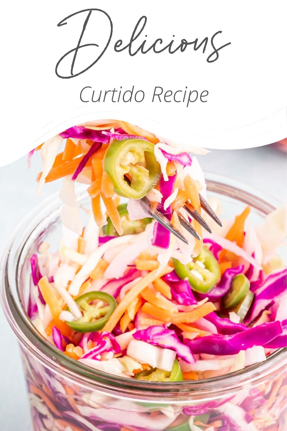 Easy Curtido Recipe with logo.