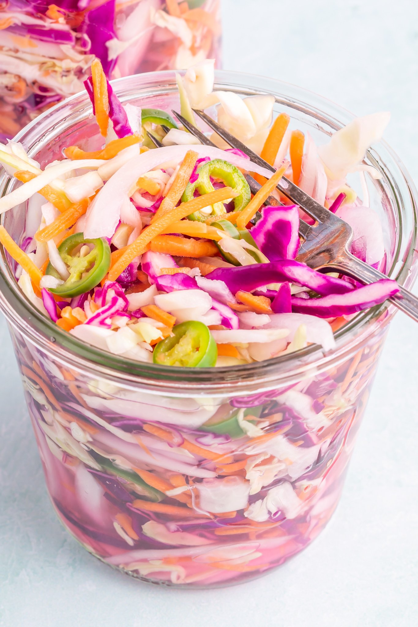 Easy Curtido Recipe in a jar.