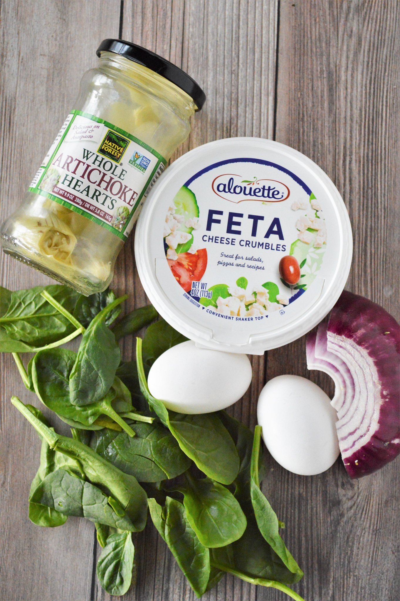 Greek Baked Eggs ingredients.