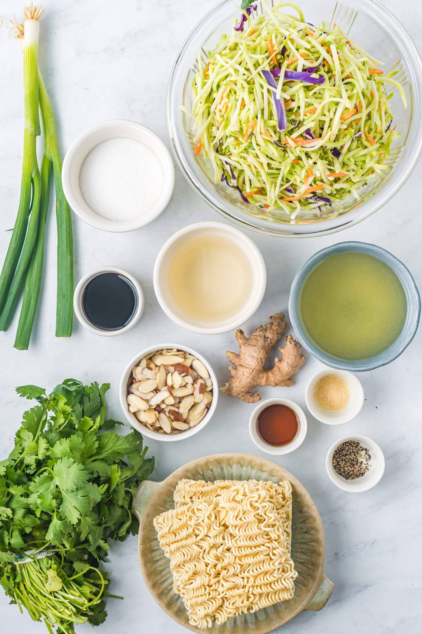 Broccoli Slaw Recipe ingredients.