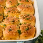 Chicken Enchilada Sliders in a pan.