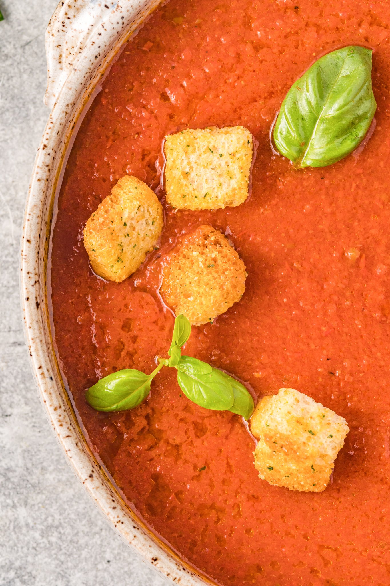 Easy Gazpacho Recipe with basil.