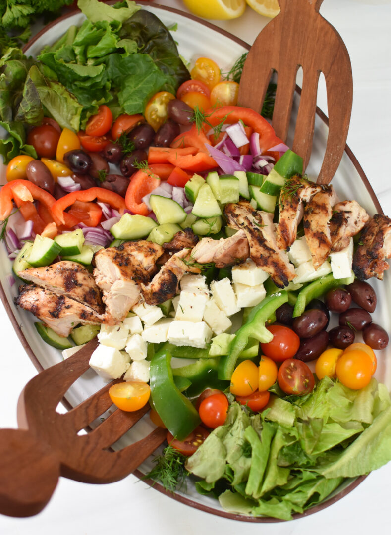 Grilled Chicken Greek Salad - A Cedar Spoon