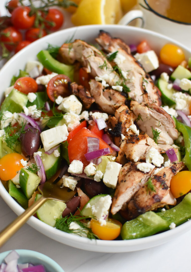 Grilled Chicken Greek Salad - A Cedar Spoon