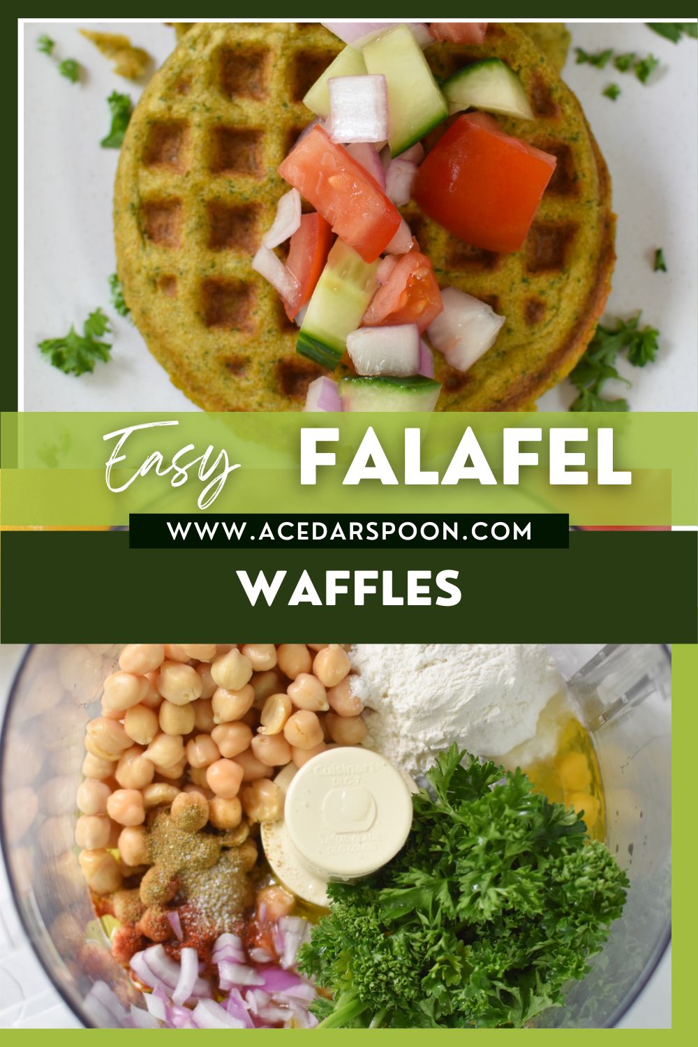 Falafel Waffles with logo.