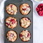 Keto Raspberry Muffins with raspberries.