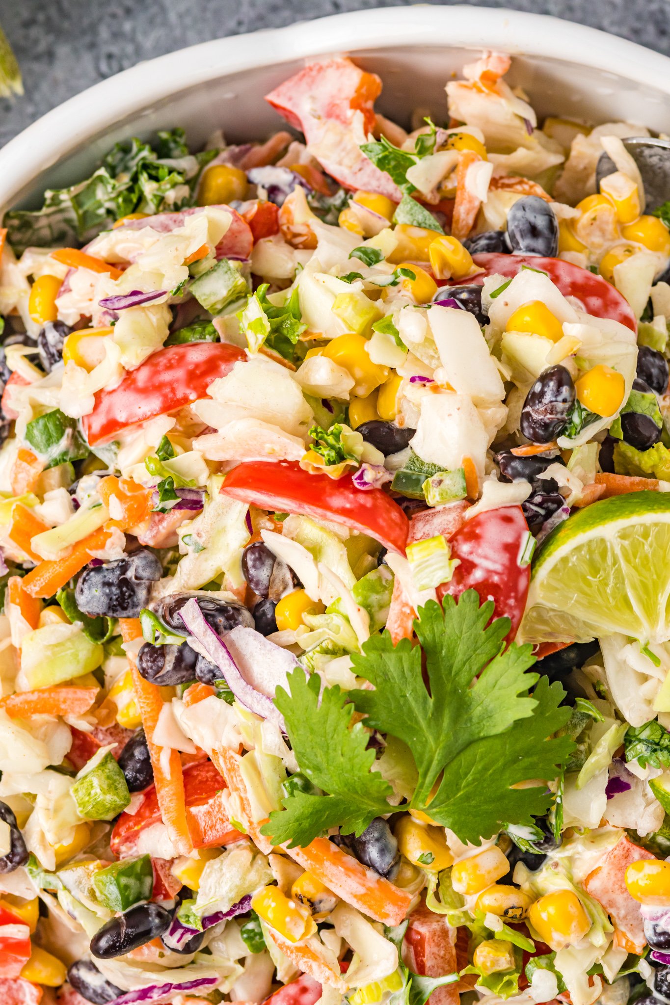 Easy Mexican Coleslaw with cilantro.