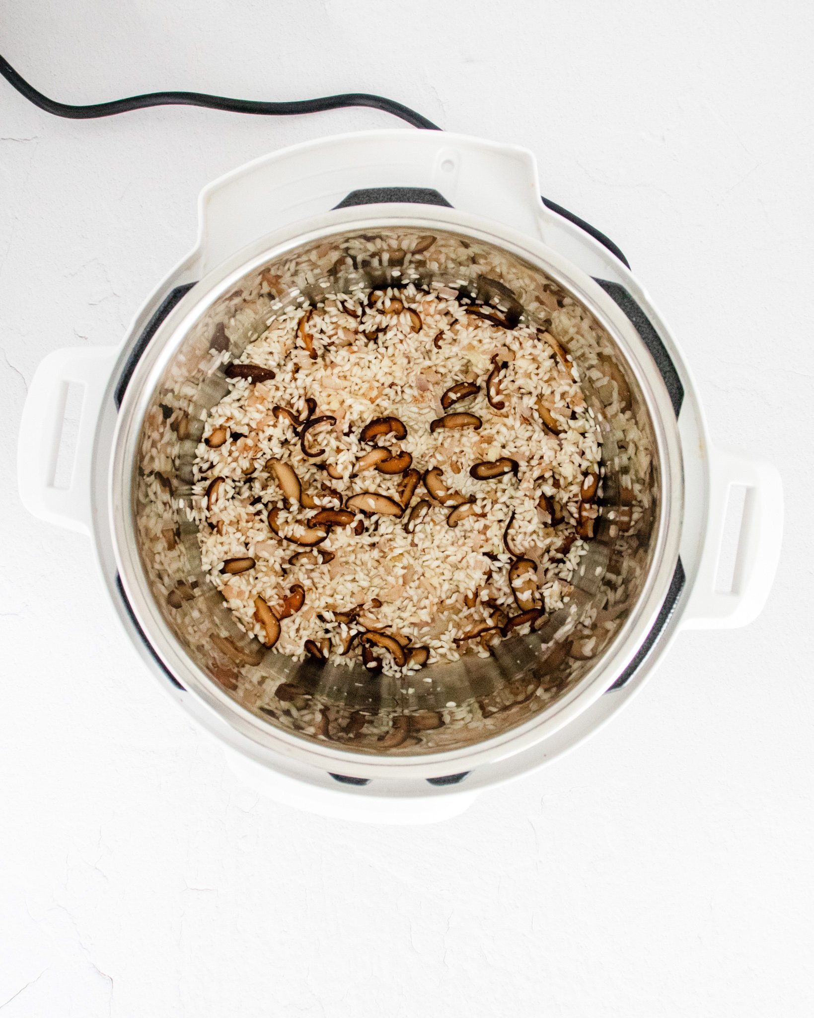 Instant Pot Mushroom Risotto in an instant pot. 