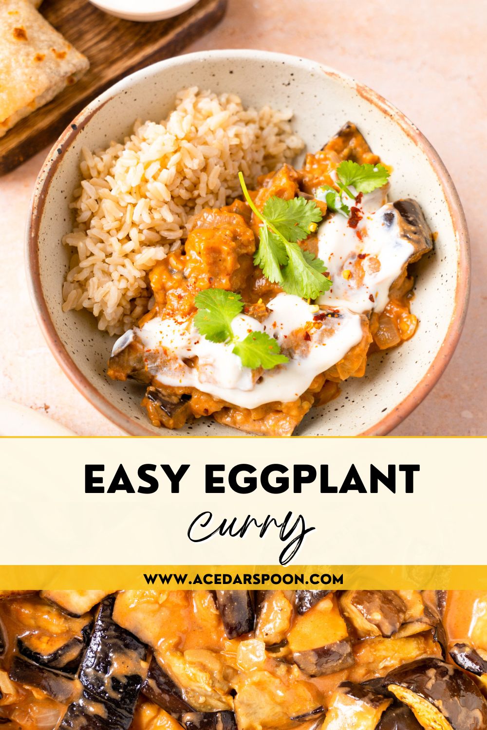 Easy Eggplant Curry with logo.