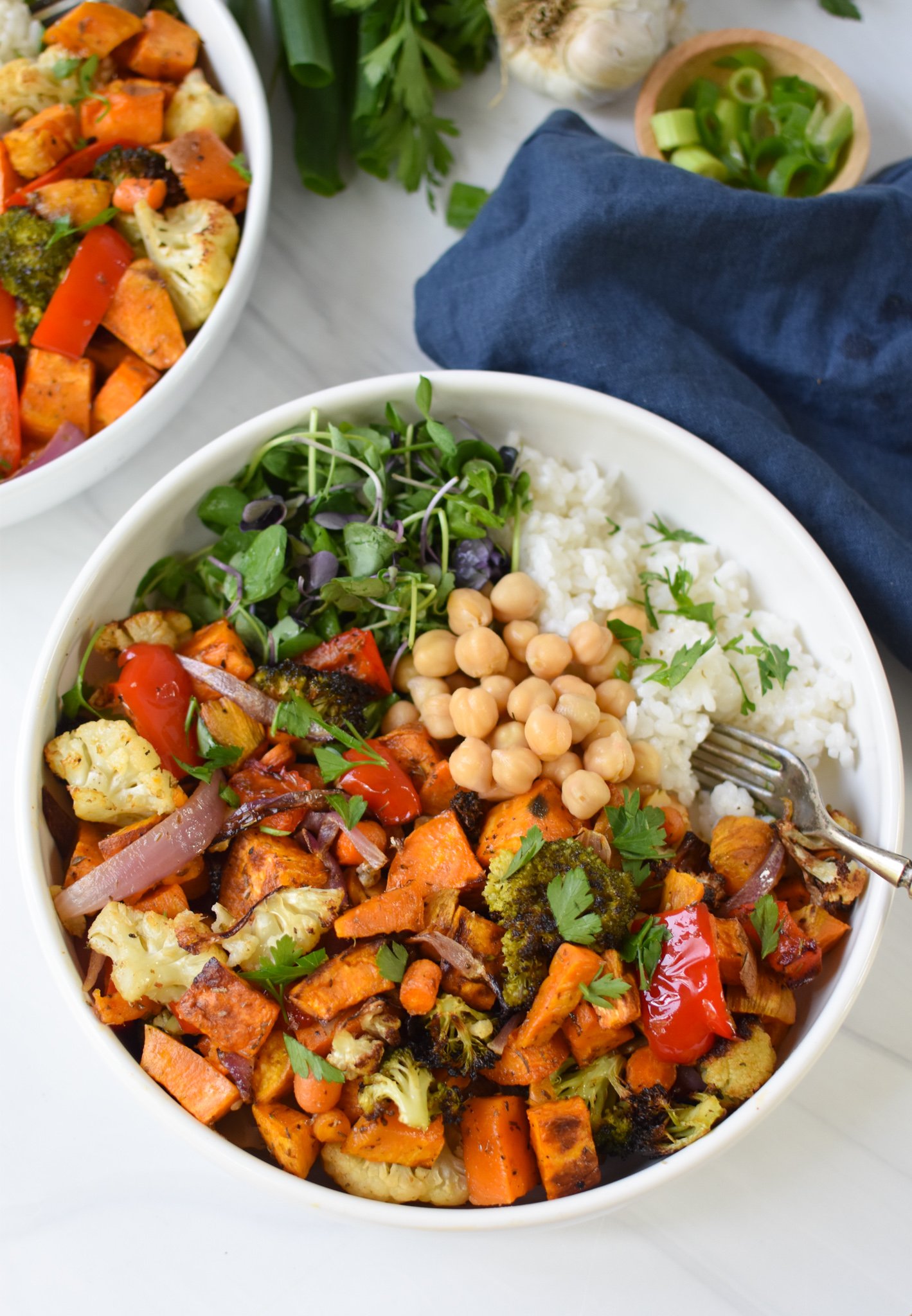 Sweet Potato Bowl with chickpeas.