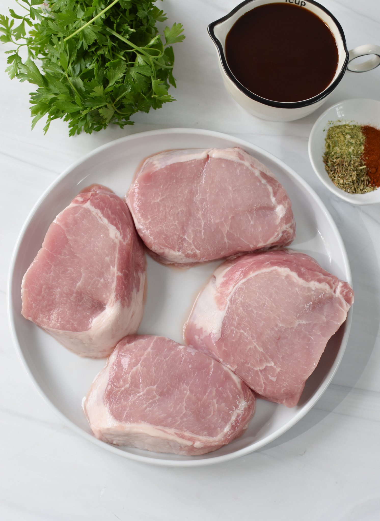Air Fryer Boneless Pork Chops ingredients. 