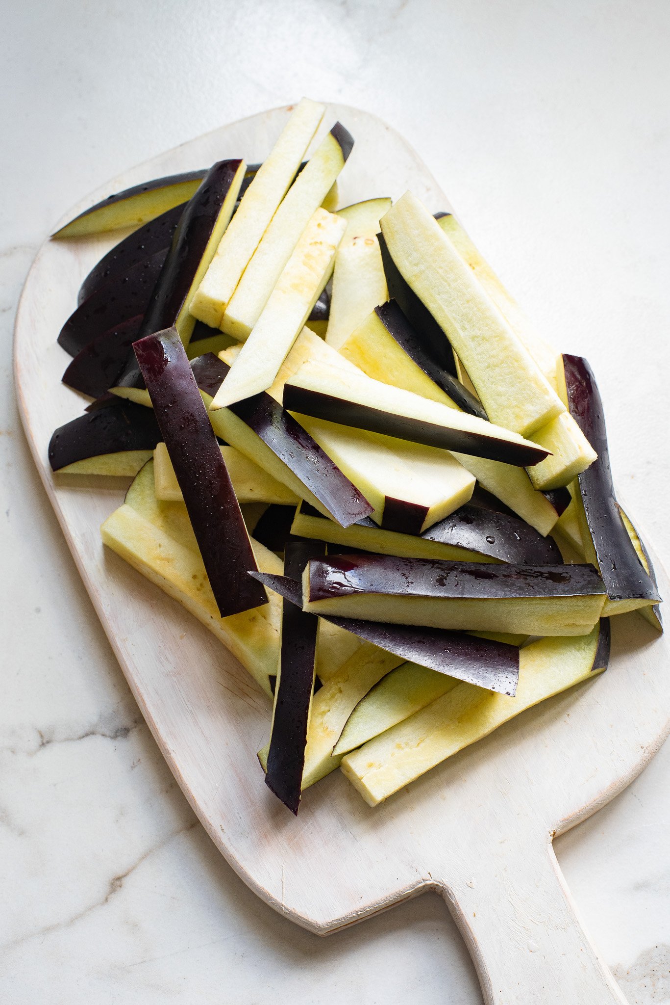 Air Fryer Eggplant Fries Recipe eggplant cut.