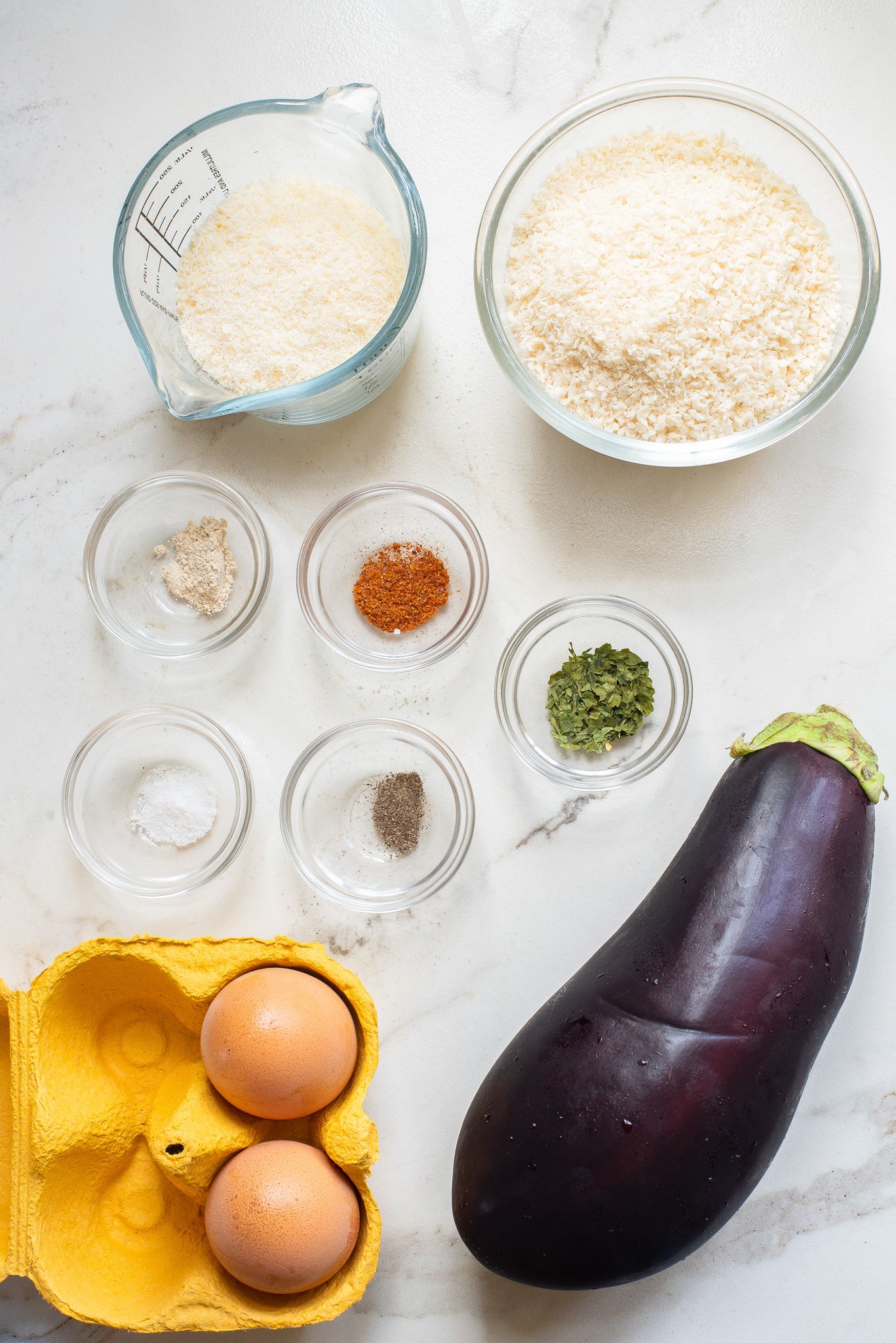 Air Fryer Eggplant Fries Recipe ingredients.