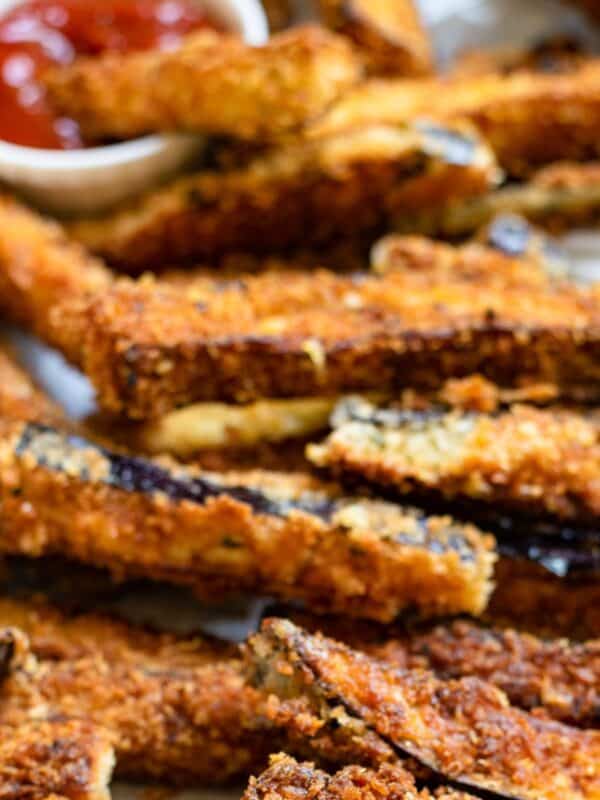 Air Fryer Eggplant Fries Recipe with ketchup