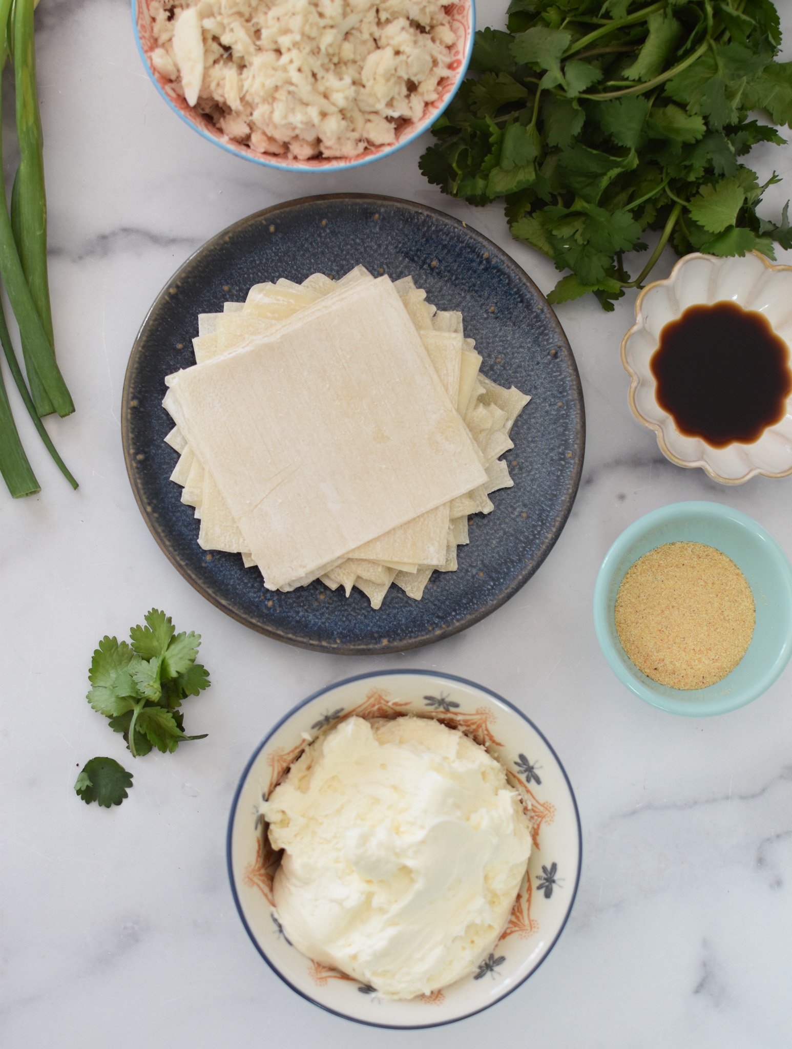 Air Fryer Crab Rangoon ingredients. 