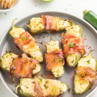 Jalapeño Poppers with Bacon with chives.