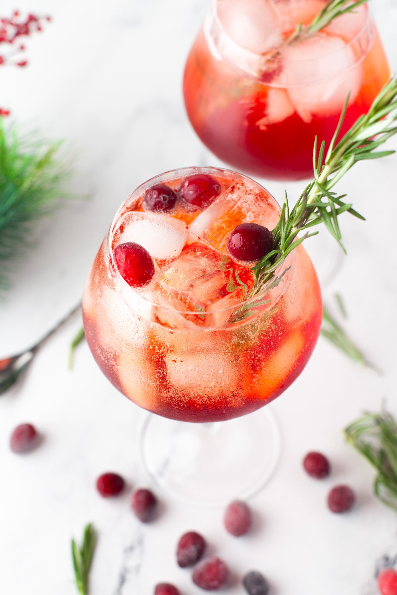 Cranberry Aperol Spritz in glasses