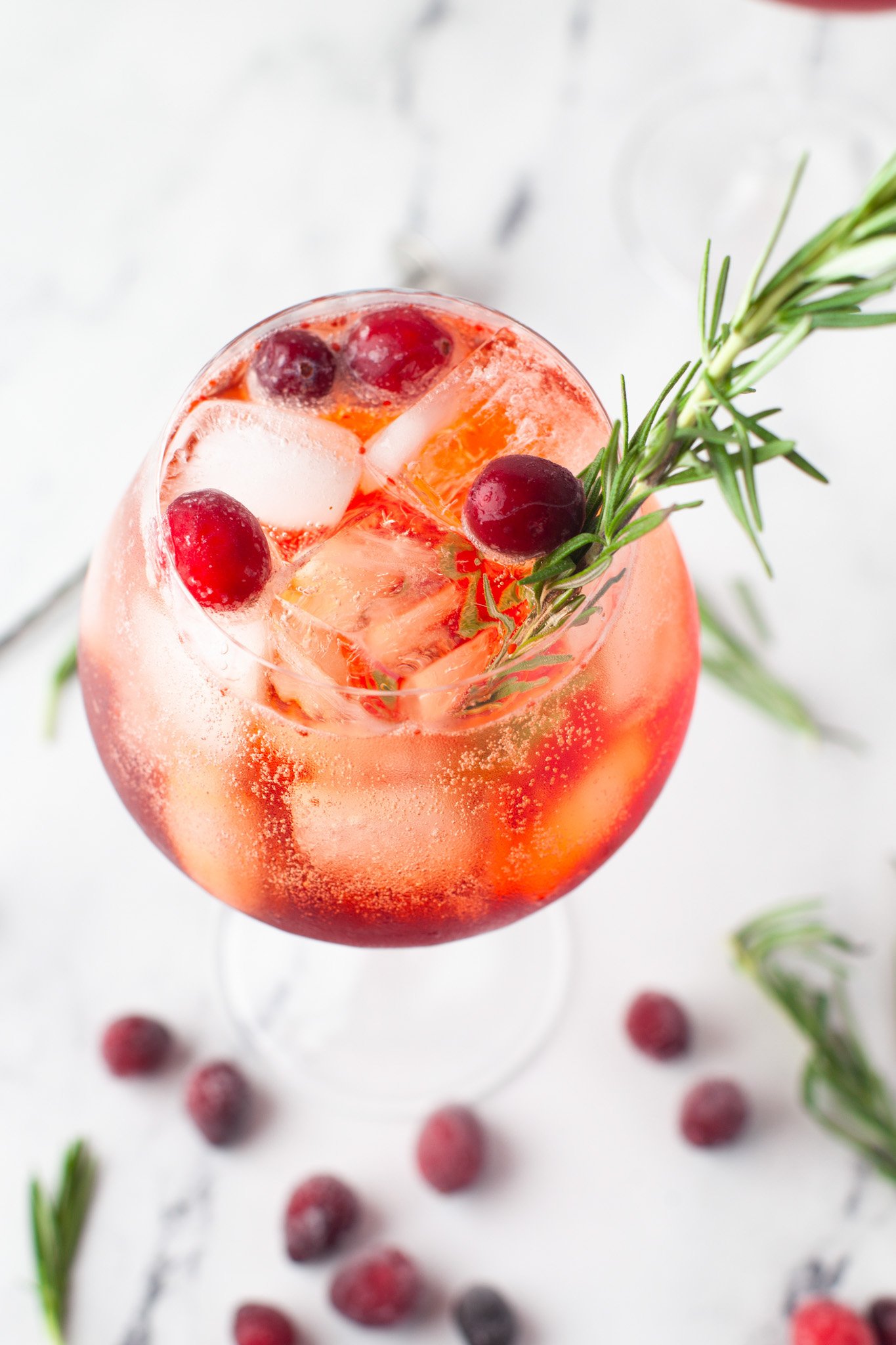 Cranberry Aperol Spritz with cranberries 