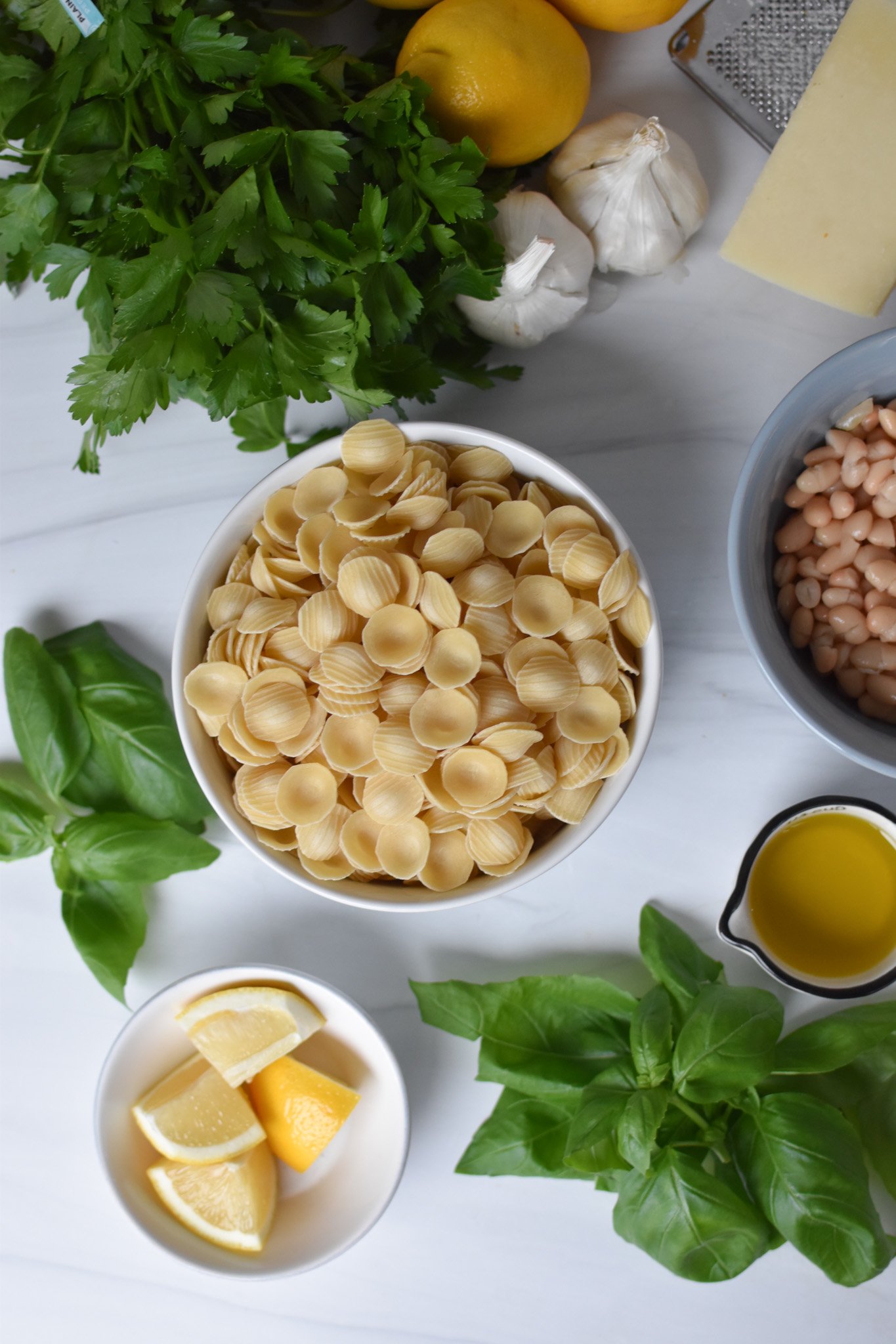 Lemon Basil Pasta ingredients. 