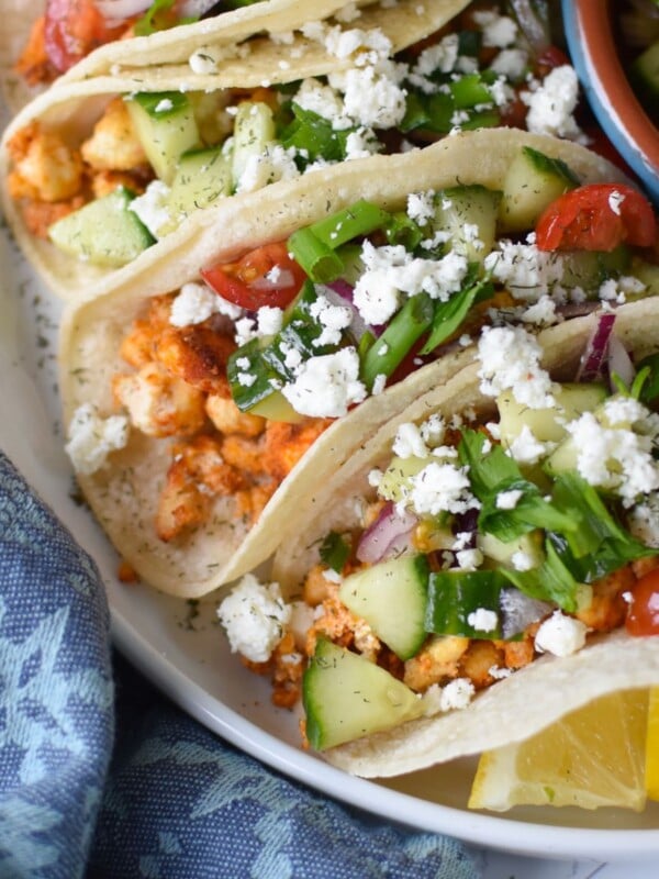Mediterranean Style Tofu Tacos