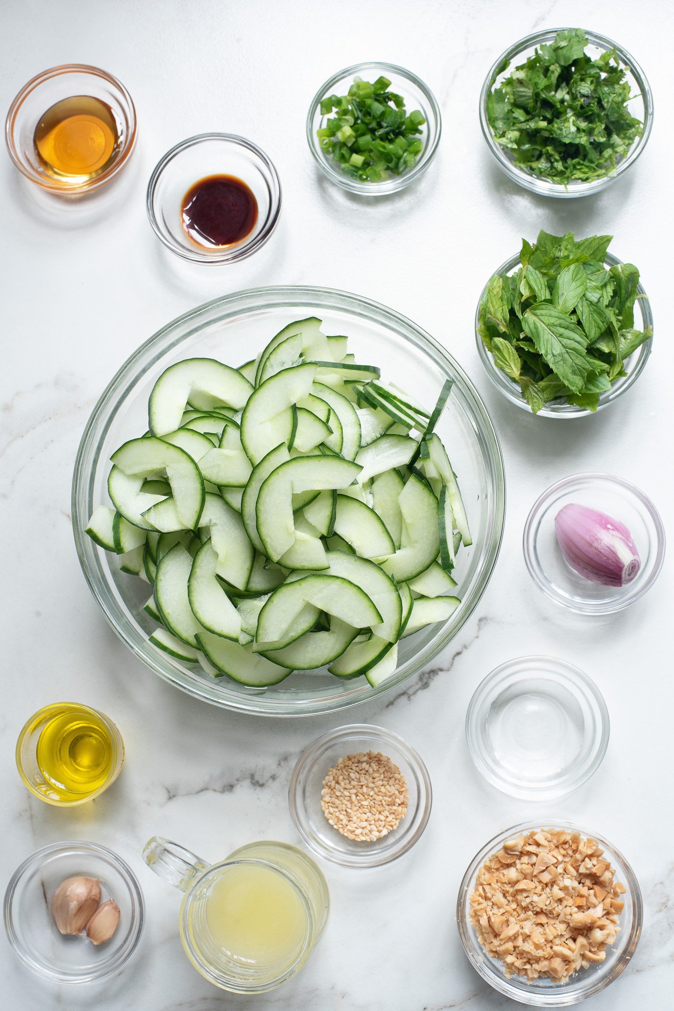 Thai Cucumber Salad ingredients. 