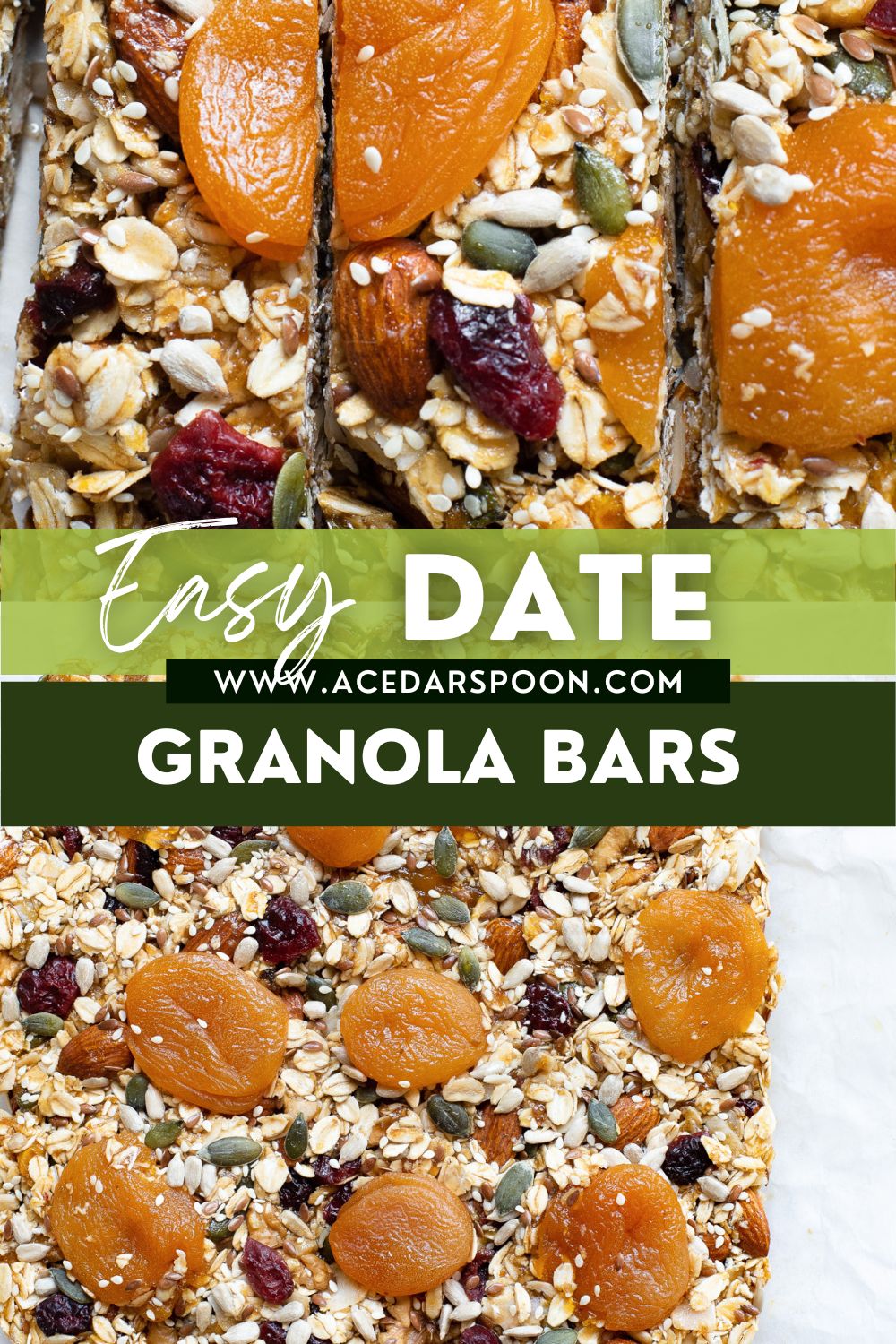 Easy Date Granola Bars with logo