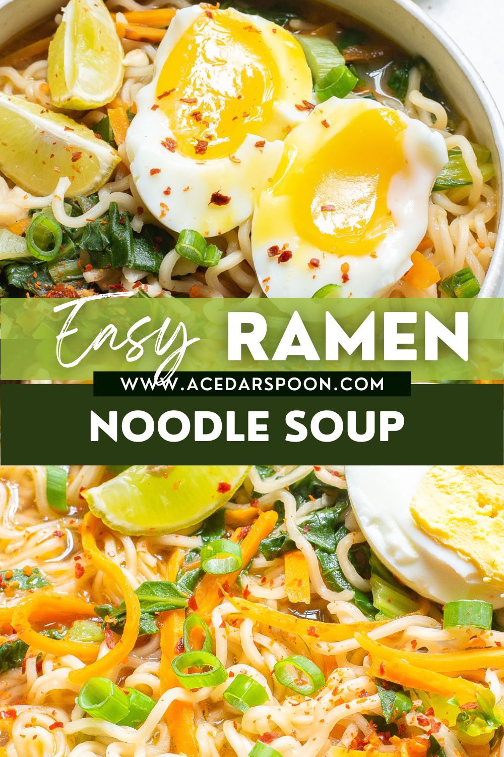 Easy Ramen Noodle Soup with logo. 