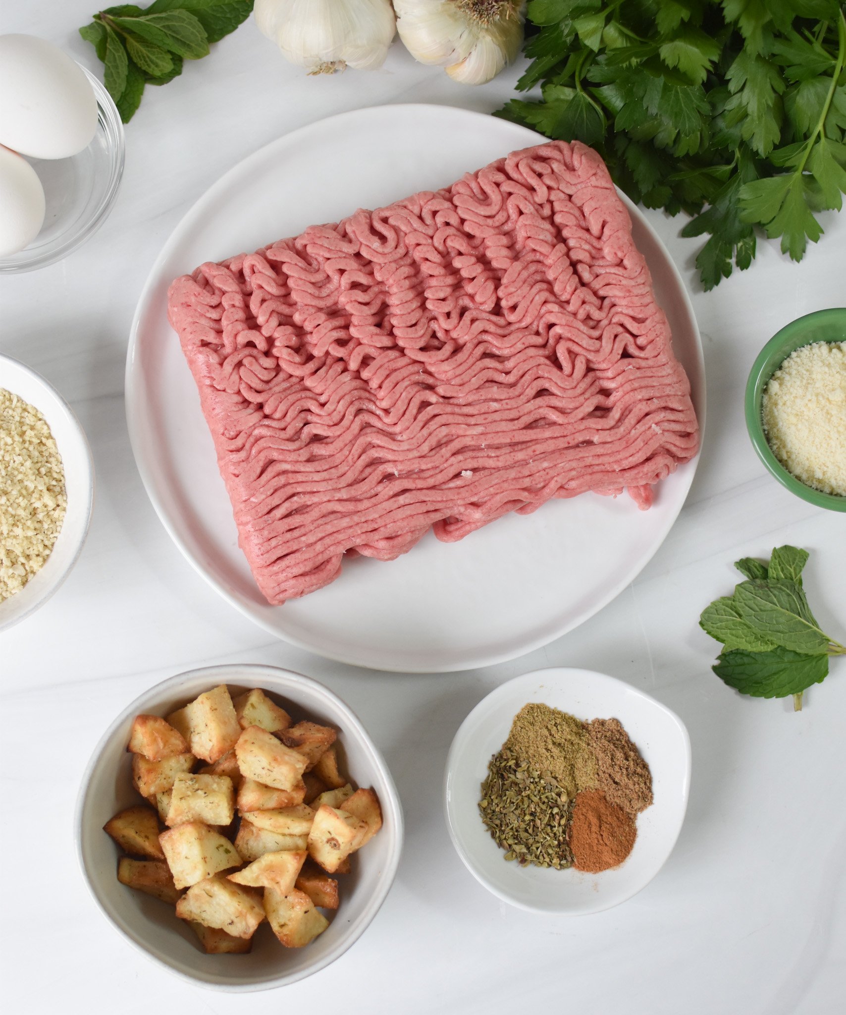 Lamb Croquettes ingredients. 
