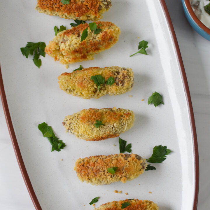 Lamb Croquettes with parsley.