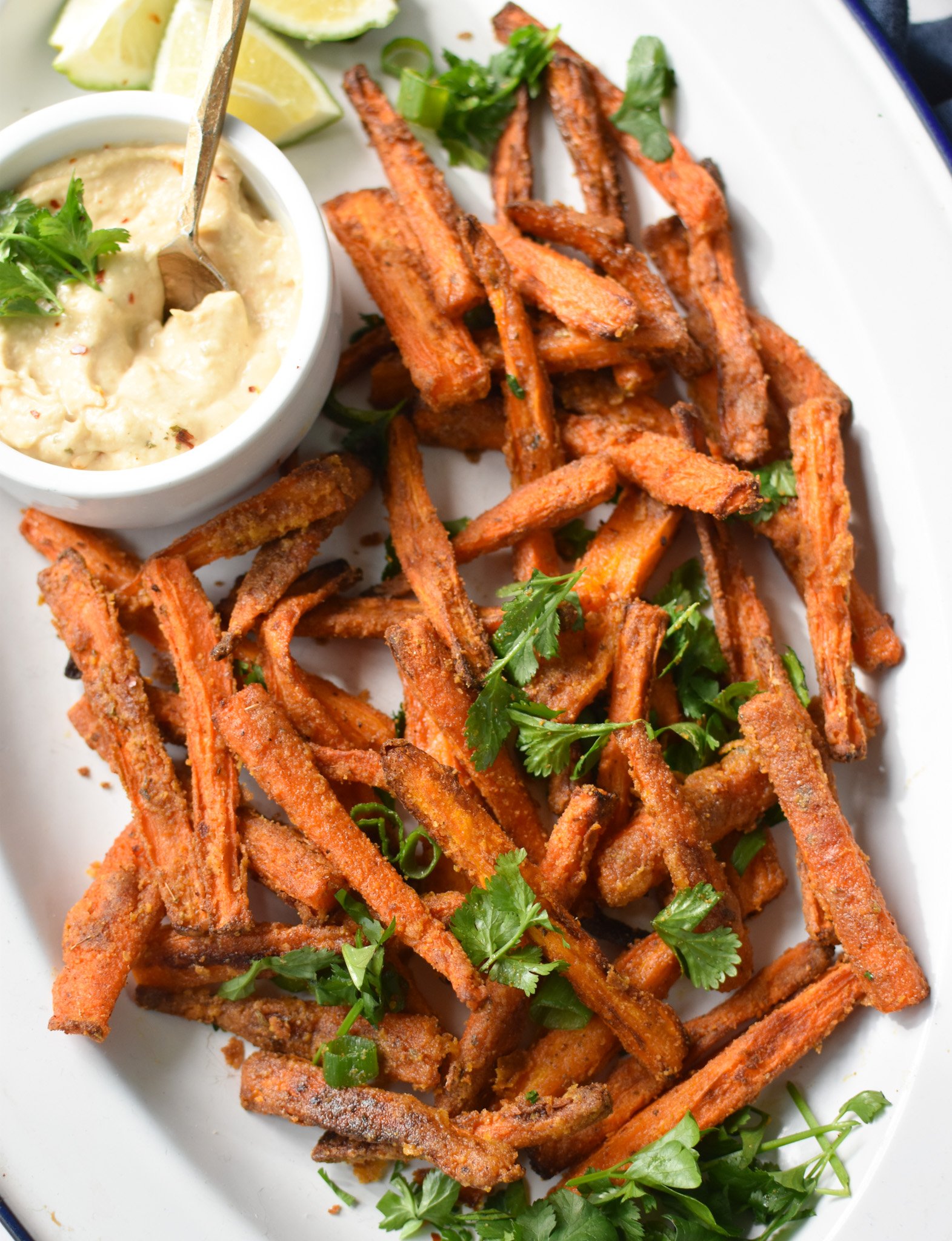 Oven Baked Carrot Fries with parsley. 