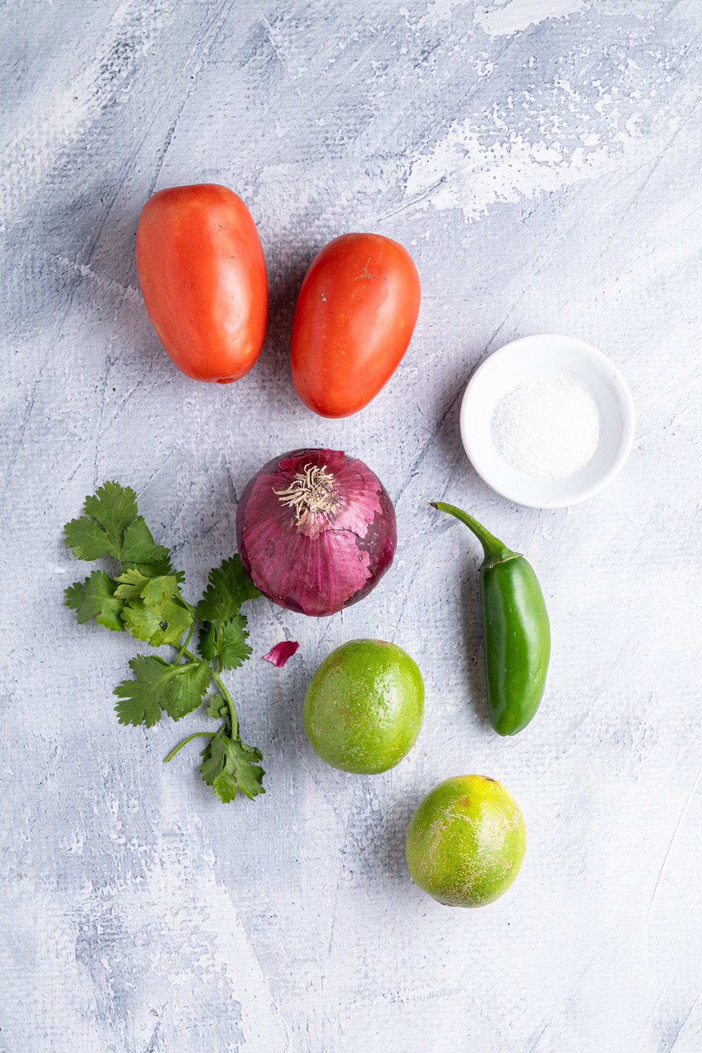 Homemade Pico de Gallo ingredients. 