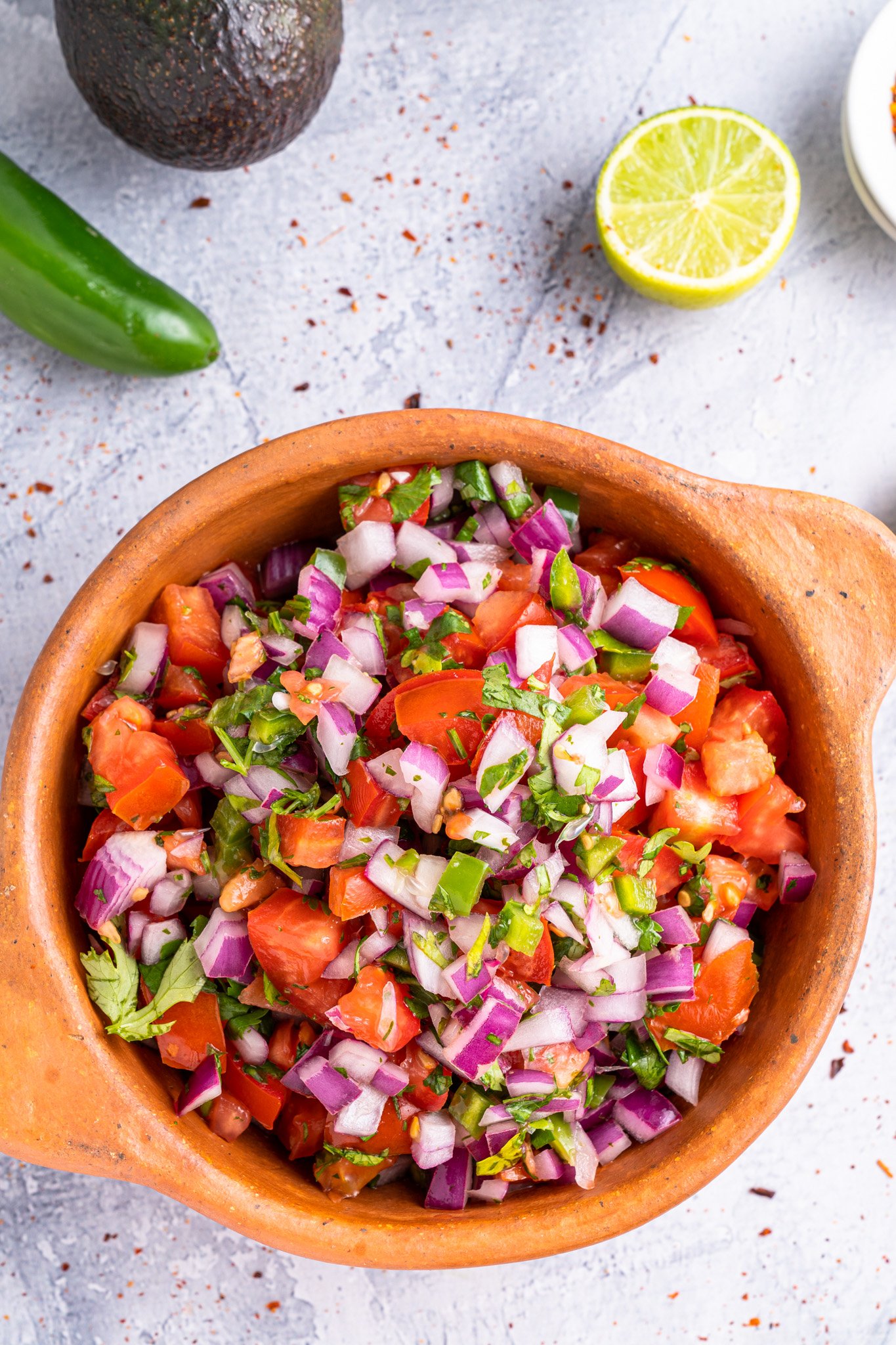 Homemade Pico de Gallo with cilantro. 