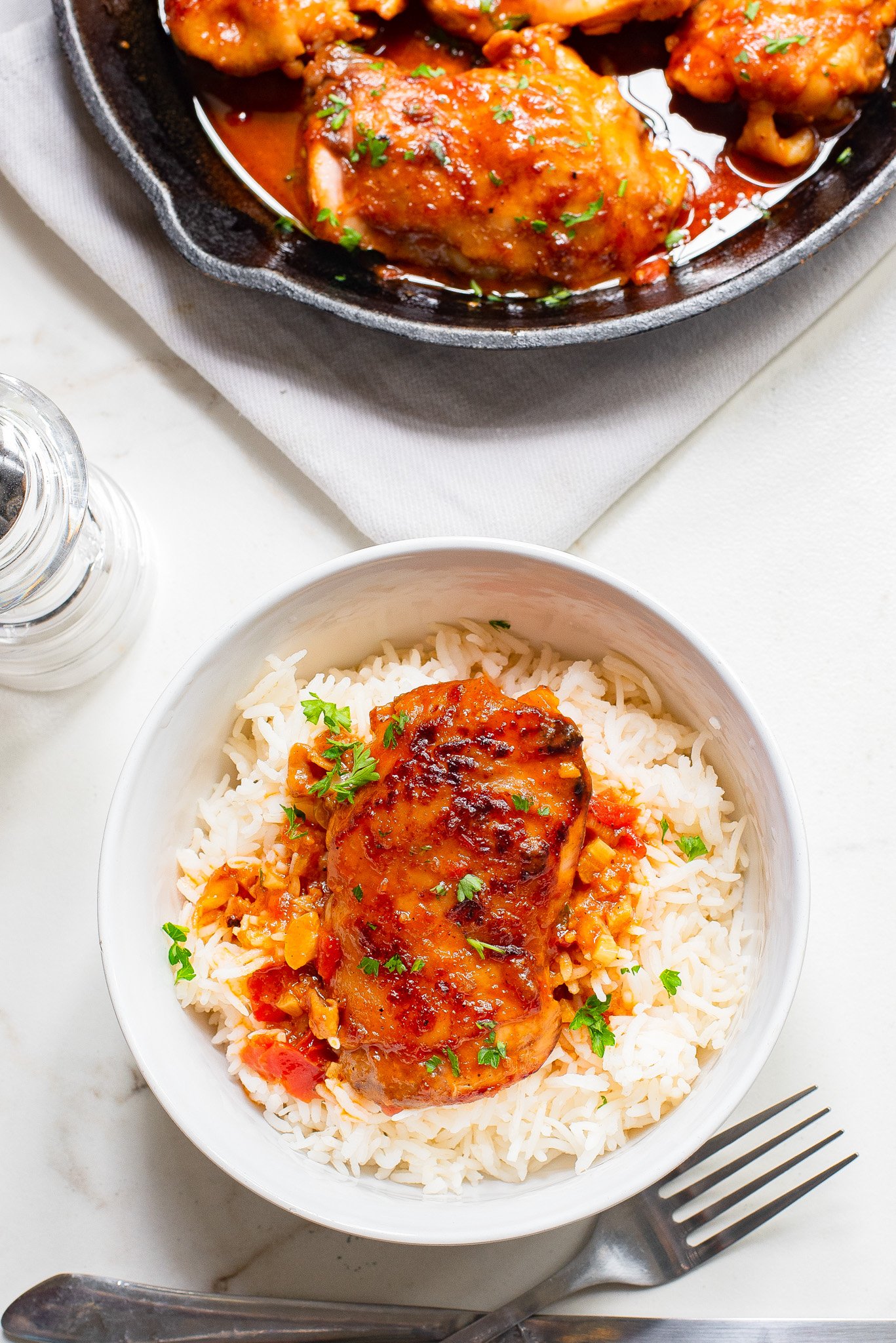 Harissa Chicken Recipe with cilantro. 