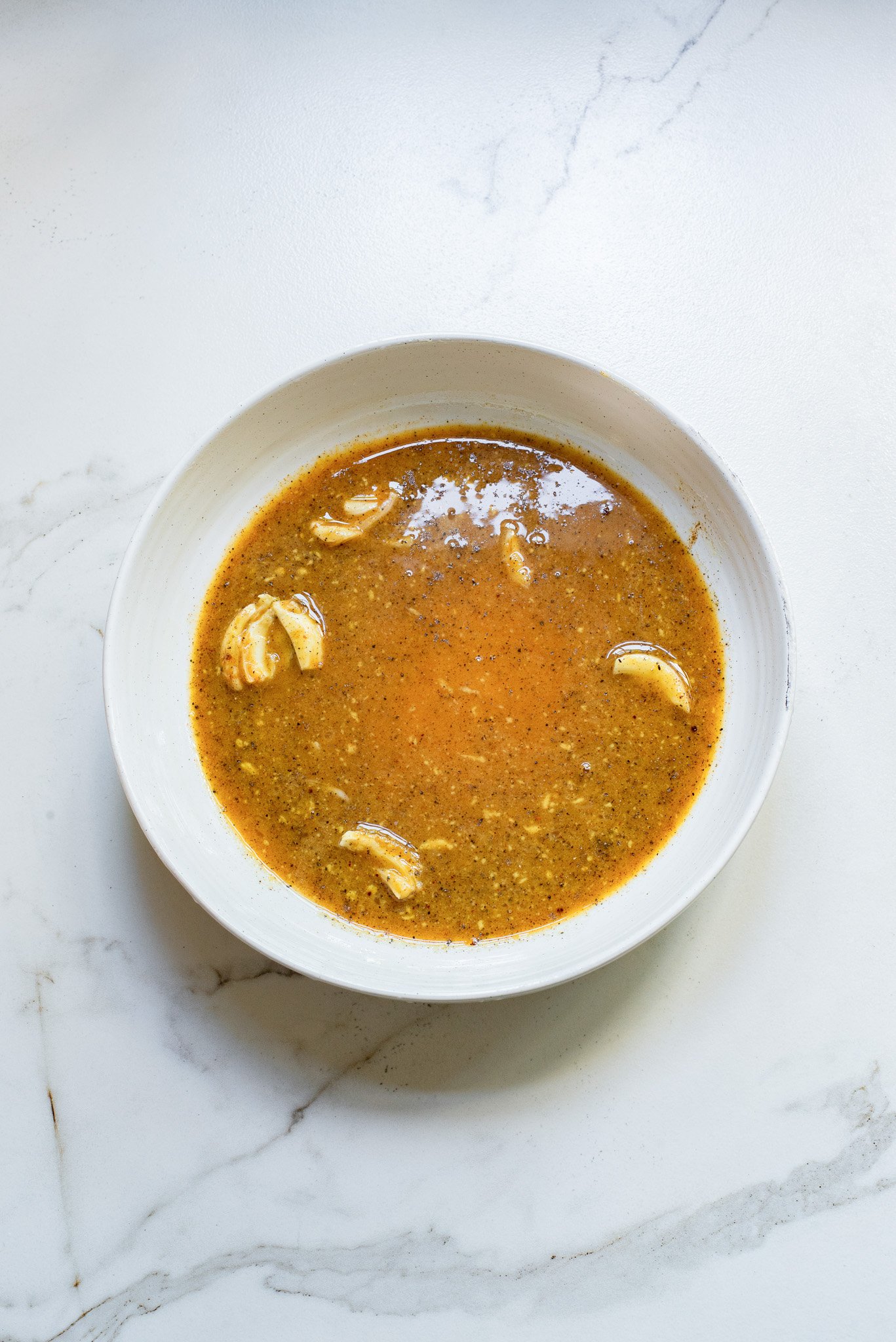 Honey Mustard Salmon marinade in a bowl. 